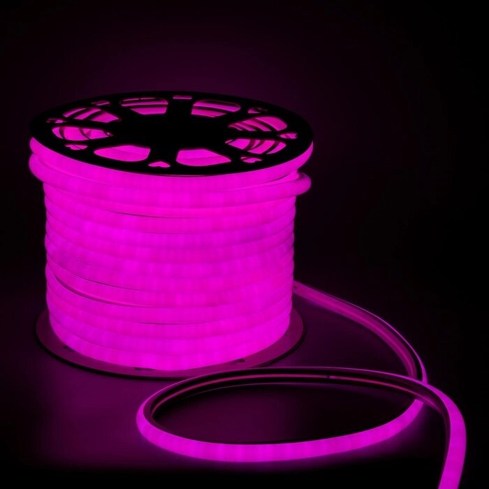 Гибкий неон Luazon Lighting 16 мм D-образный, IP65, 50 м, SMD2835, 120 LED/м, 220 В, свечение розовое от компании Интернет - магазин Flap - фото 1