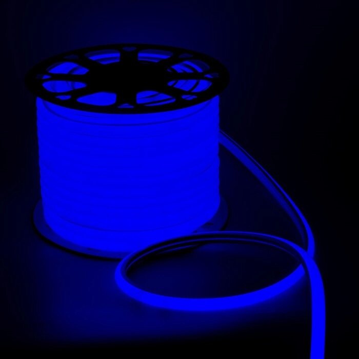 Гибкий неон Luazon Lighting 16 мм D-образный, IP65, 50 м, SMD2835, 120 LED/м, 220 В, свечение синее от компании Интернет - магазин Flap - фото 1