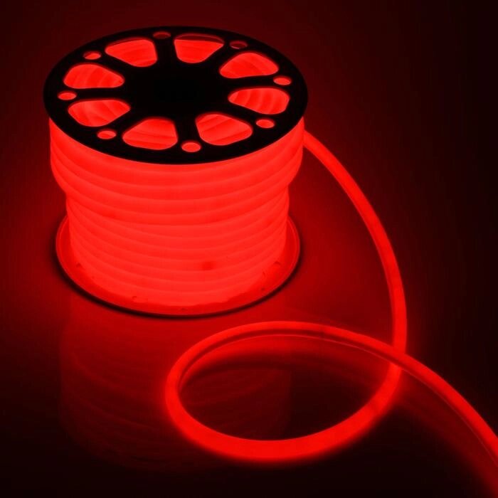 Гибкий неон Luazon Lighting 16 мм круглый, IP65, 50 м, SMD2835, 120 LED/м, 220 В, свечение красное от компании Интернет - магазин Flap - фото 1