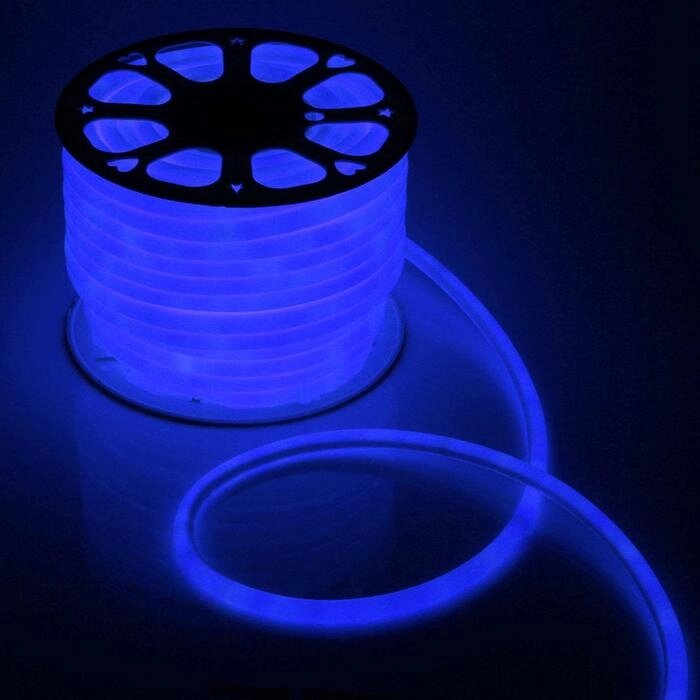 Гибкий неон Luazon Lighting 16 мм круглый, IP65, 50 м, SMD2835, 120 LED/м, 220 В, свечение синее от компании Интернет - магазин Flap - фото 1