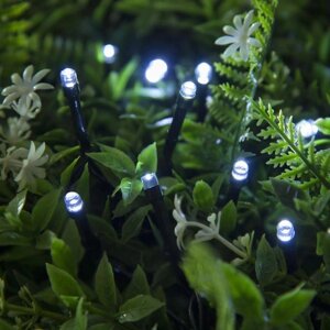 Гирлянда «Нить» 20 м, IP44, тёмная нить, 200 LED, свечение белое, 2 режима, солнечная батарея