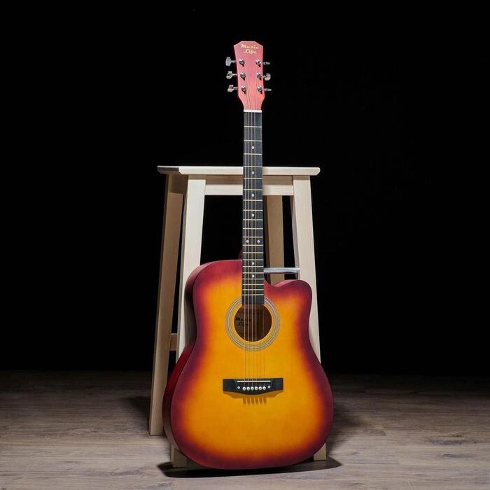 Гитара акустическая, цвет санберст, 104см, с вырезом от компании Интернет - магазин Flap - фото 1
