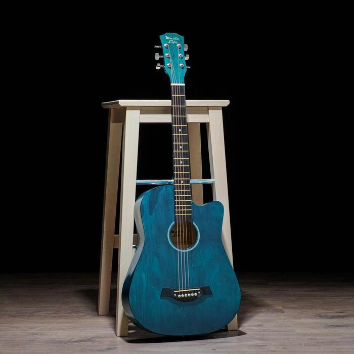 Гитара акустическая, цвет синий, 97см, с вырезом от компании Интернет - магазин Flap - фото 1