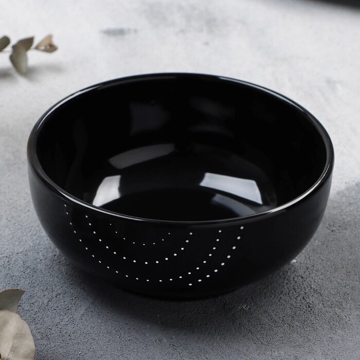 Глубокая тарелка керамическая «Орнамент», 15.5 х 6.5 см, 800 мл, цвет чёрный от компании Интернет - магазин Flap - фото 1