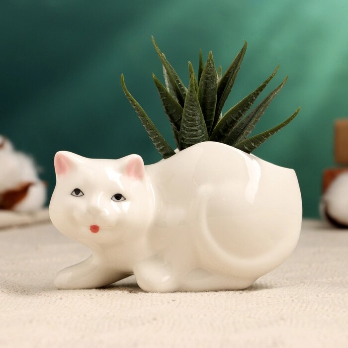 Горшок "Кошка" 11х6х6,5см от компании Интернет - магазин Flap - фото 1