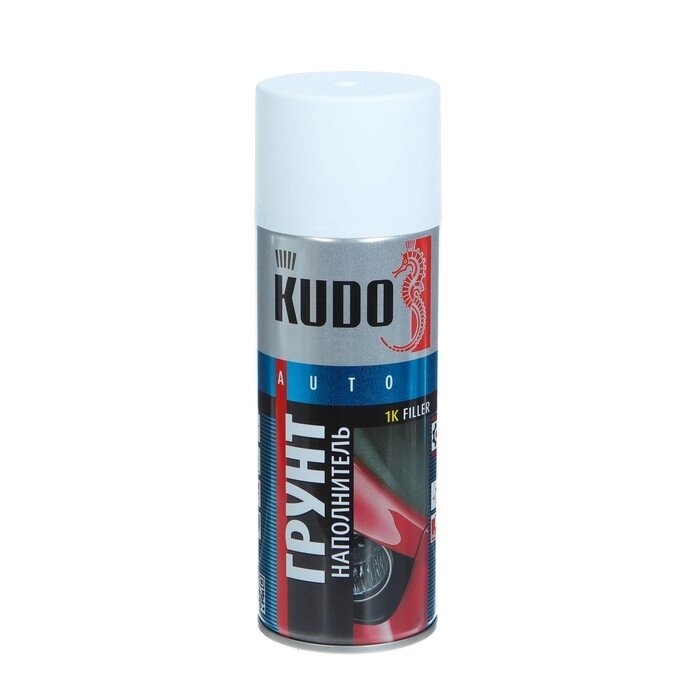 Грунт-наполнитель 1К Kudo белый, акриловый, аэрозоль, 520 мл от компании Интернет - магазин Flap - фото 1