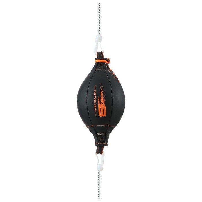 Груша на растяжках BoyBo Fire, кожа, цвет чёрный/оранжевый от компании Интернет - магазин Flap - фото 1
