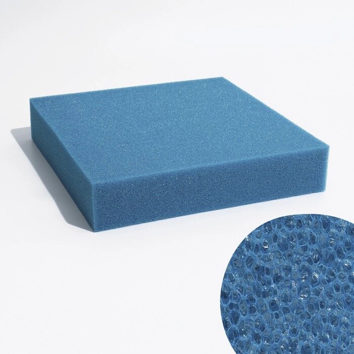 Губка прямоугольная, крупнопористая, лист 50 х 50 х 10 см, синий от компании Интернет - магазин Flap - фото 1