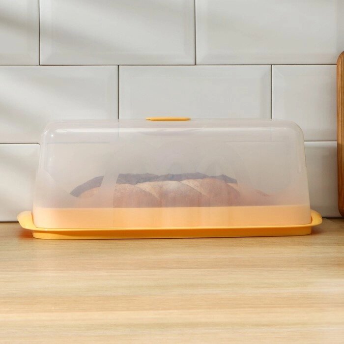 Хлебница с прозрачной крышкой, 362213,5 см, цвет МИКС от компании Интернет - магазин Flap - фото 1