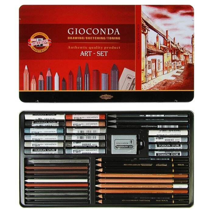 Художественный набор Koh-I-Noor 8891, GIOCONDA, 39 предметов в металлическом пенале от компании Интернет - магазин Flap - фото 1