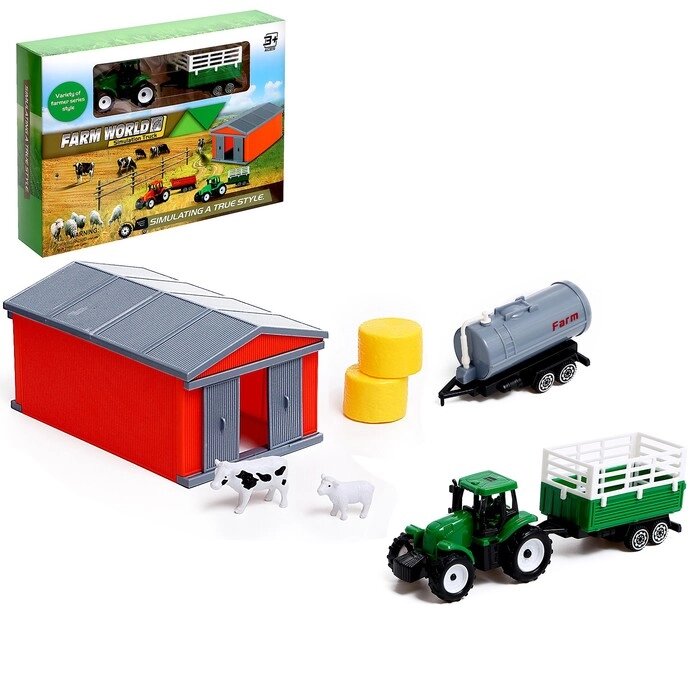 Игровой набор «Ферма», трактор, сарай и животные, МИКС от компании Интернет - магазин Flap - фото 1