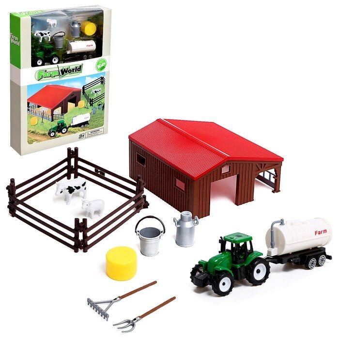 Игровой набор «Ферма», трактор, сарай и животные от компании Интернет - магазин Flap - фото 1