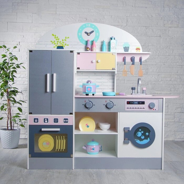 Игровой набор «Кухонный модуль «Счастье»» с деревянной посудой от компании Интернет - магазин Flap - фото 1