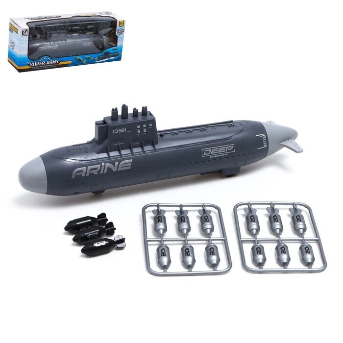 Игровой набор «Подводная лодка», стреляет ракетами, подвижные элементы, цвет темно-серый от компании Интернет - магазин Flap - фото 1
