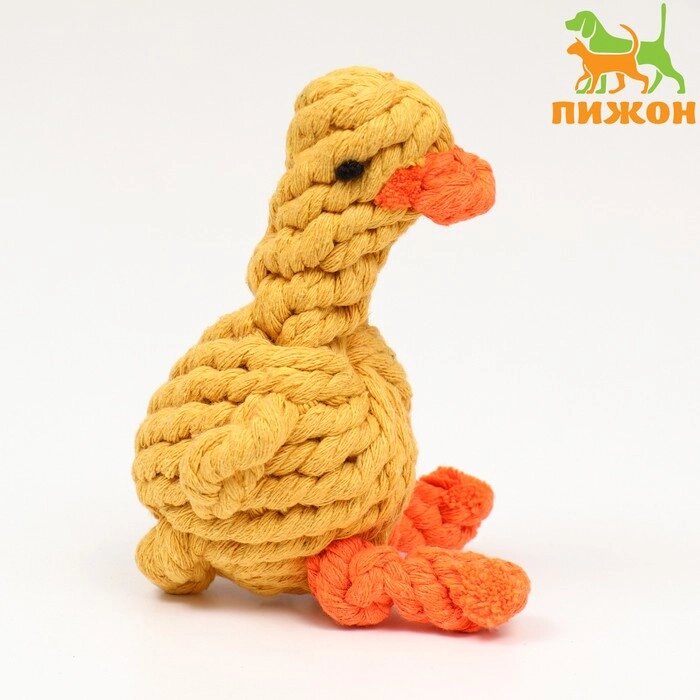 Игрушка канатная "Цыплёнок" до 110 г, 14*9 см, жёлтая от компании Интернет - магазин Flap - фото 1