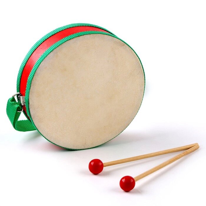 Игрушка музыкальная «Барабан», бумажная мембрана, размер: 14  14  4,5 см, цвета МИКС от компании Интернет - магазин Flap - фото 1