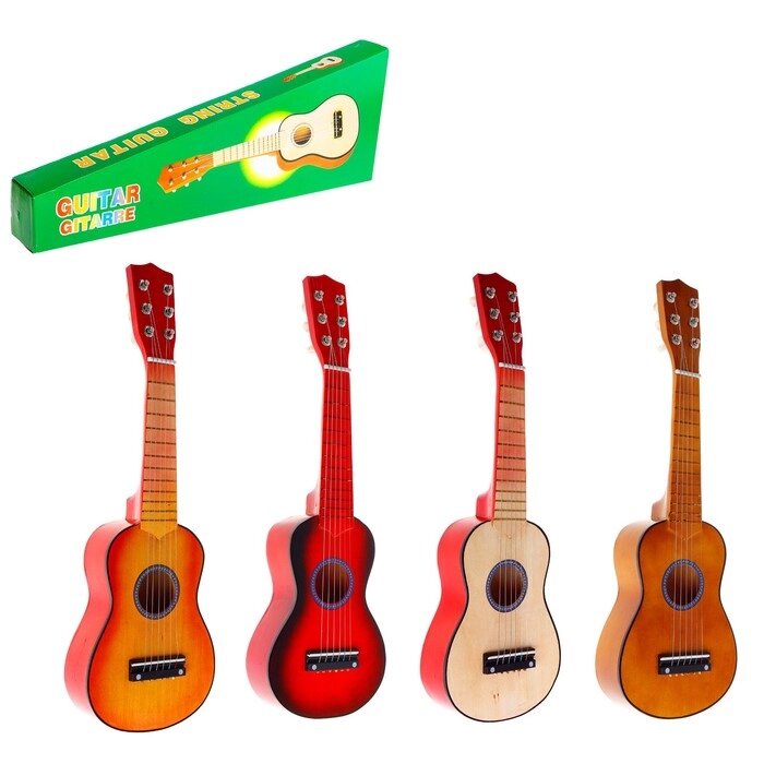Игрушка музыкальная «Гитара» 52 см, 6 струн, медиатор, цвета МИКС от компании Интернет - магазин Flap - фото 1