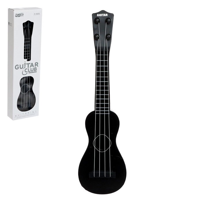 Игрушка музыкальная - гитара «Стиль», 4 струны, 38,5 см., цвет чёрный от компании Интернет - магазин Flap - фото 1