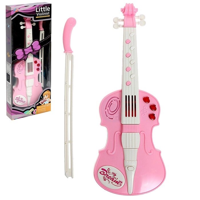 Игрушка музыкальная «Скрипка», световые и звуковые эффекты, цвет розовый от компании Интернет - магазин Flap - фото 1