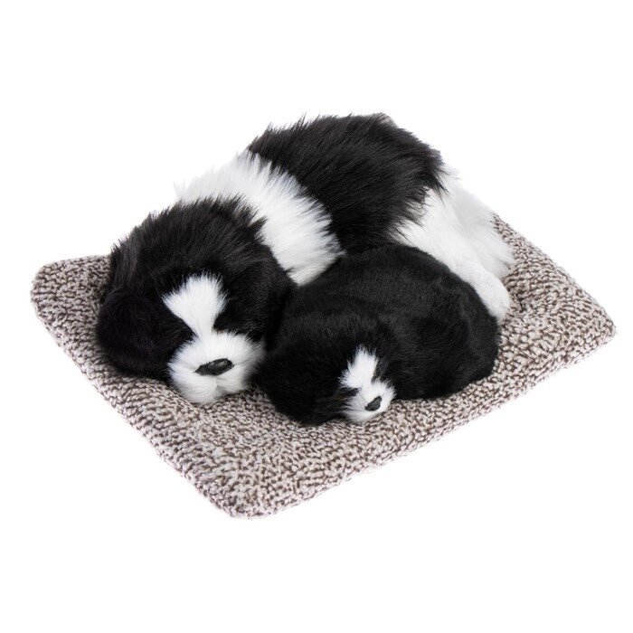 Игрушка на панель авто, собаки на подушке, бело-черный окрас от компании Интернет - магазин Flap - фото 1