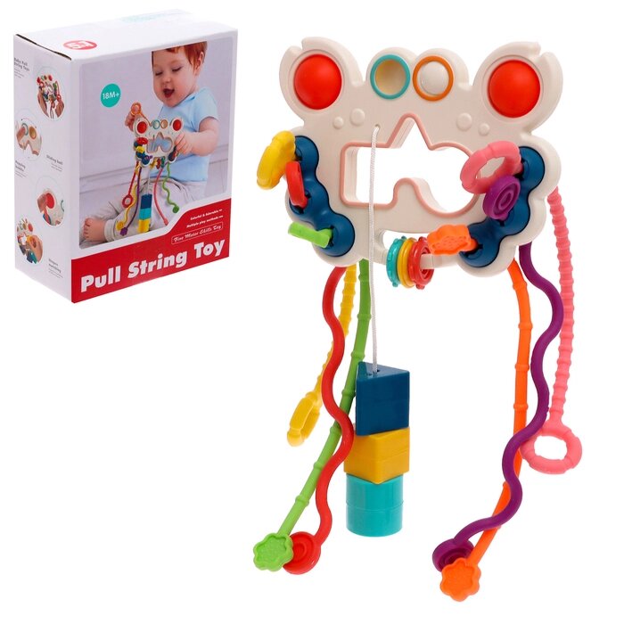 Игрушка развивающая для малышей «Крабик», тянучка с сортером от компании Интернет - магазин Flap - фото 1