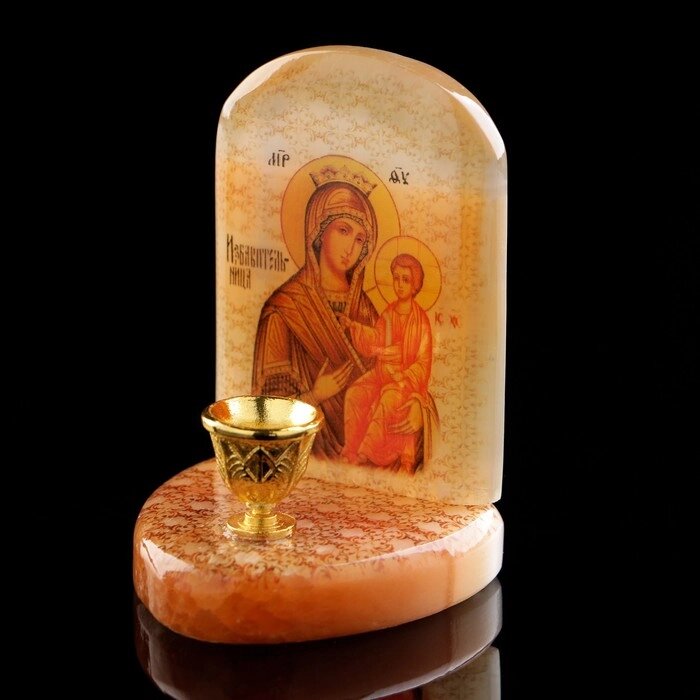 Икона «Божией Матери Избавительница», с подсвечником, селенит от компании Интернет - магазин Flap - фото 1