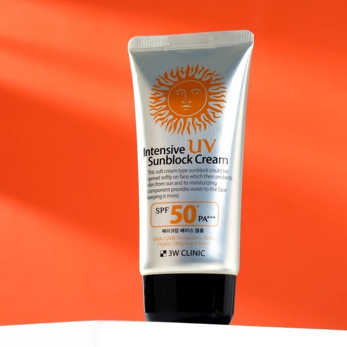 Интенсивный солнцезащитный крем для лица 3W CLINIC Intensive UV Sun Block Cream SPF50+/PA+++, 70 мл от компании Интернет - магазин Flap - фото 1