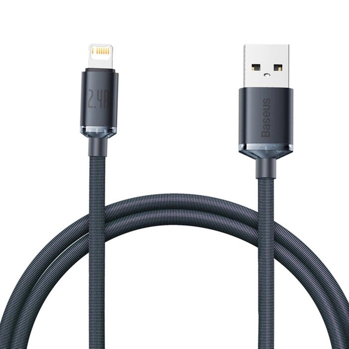 Кабель Baseus, Lightning - USB, 2.4 А, 1.2 м, черный от компании Интернет - магазин Flap - фото 1