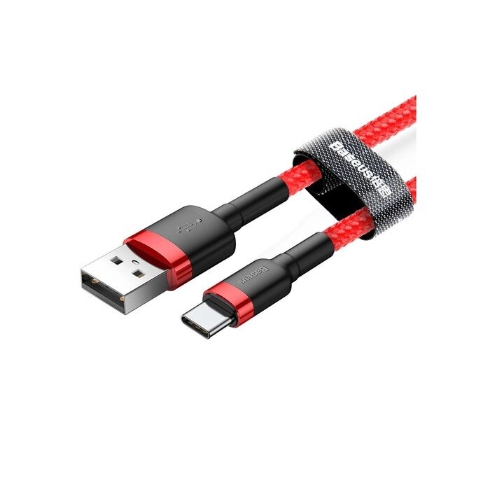 Кабель Baseus, Type-C - USB, 2 А, 3 м, красный от компании Интернет - магазин Flap - фото 1