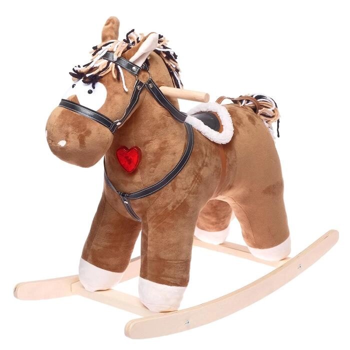 Качалка музыкальная «Конь Свэн», цвет коричневый от компании Интернет - магазин Flap - фото 1