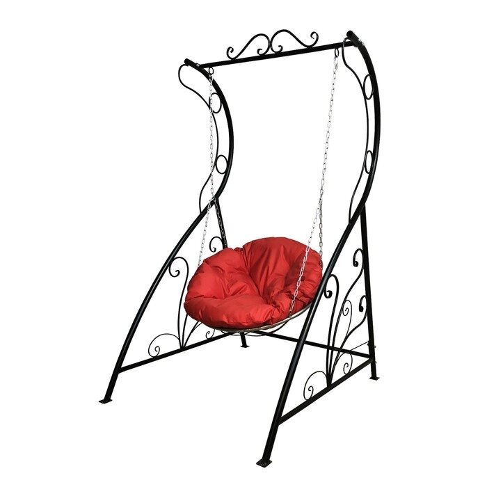 Качели "Пуф" красная подушка, стойка от компании Интернет - магазин Flap - фото 1