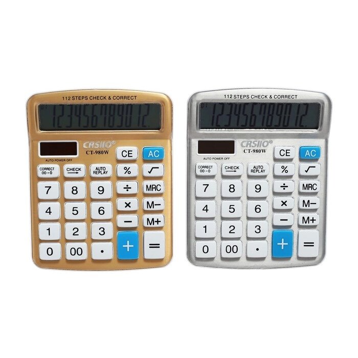 Калькулятор настольный 12-разрядный CT-980W, МИКС от компании Интернет - магазин Flap - фото 1