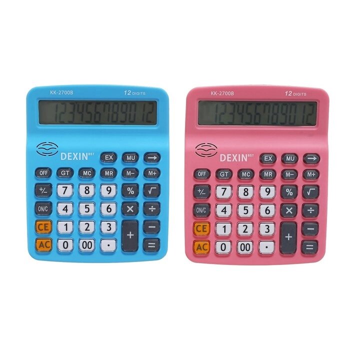 Калькулятор настольный 12-разрядный КК-2700В, МИКС от компании Интернет - магазин Flap - фото 1
