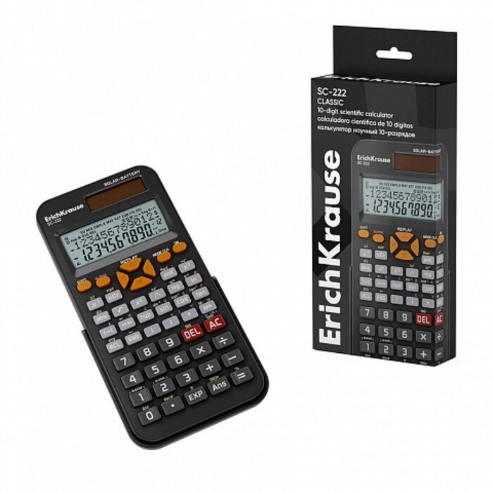 Калькулятор научный 10-разрядов ErichKrause SC-222 Classic, 240 функций, черный от компании Интернет - магазин Flap - фото 1
