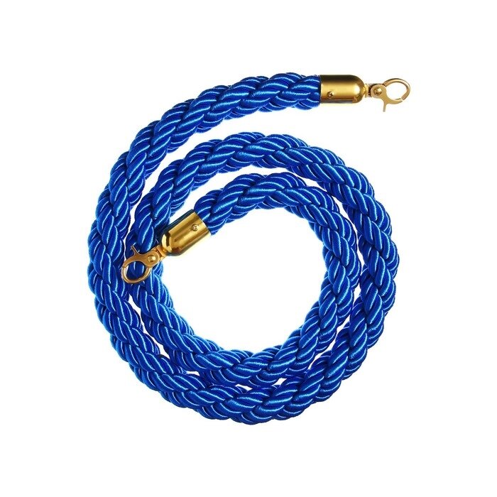 Канат плетеный оградительный 1.5м, золотой наконечник, синий от компании Интернет - магазин Flap - фото 1