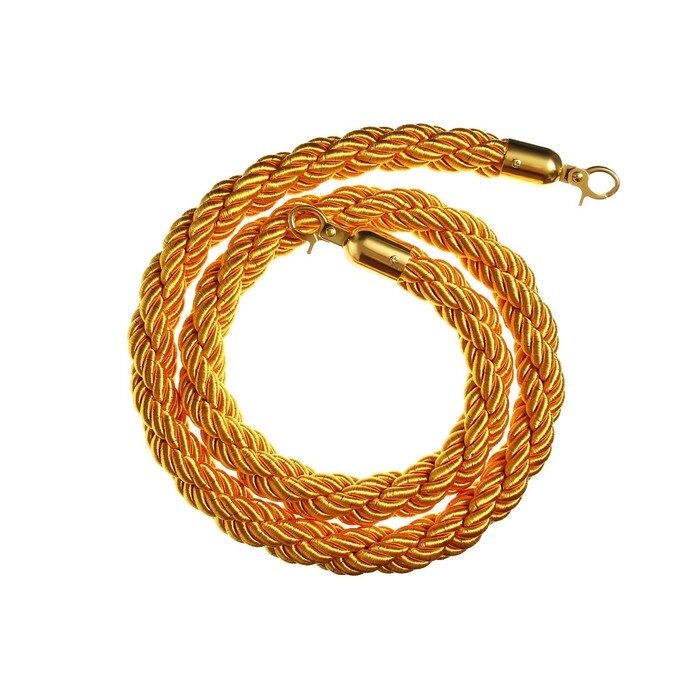 Канат плетеный оградительный 1.5м, золотой наконечник, желтый от компании Интернет - магазин Flap - фото 1