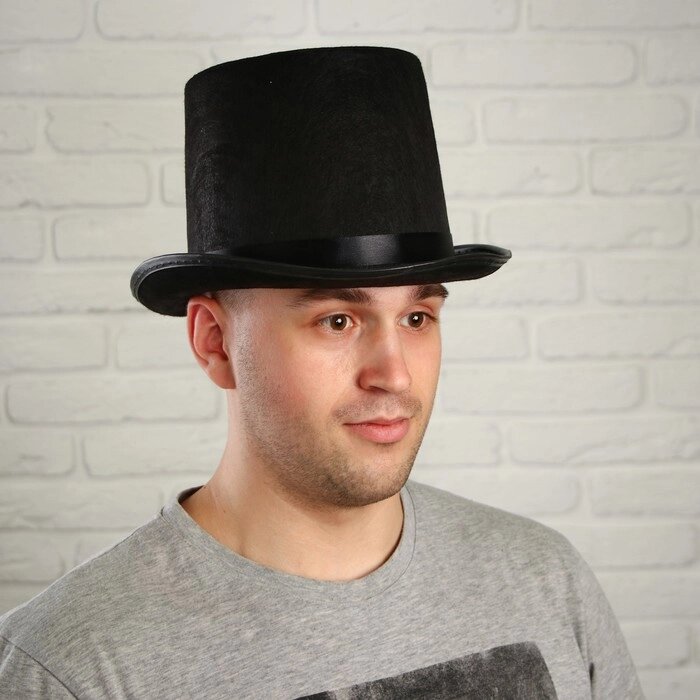 Карнавальная шляпа «Цилиндр», р-р. 56-58, цвет чёрный от компании Интернет - магазин Flap - фото 1
