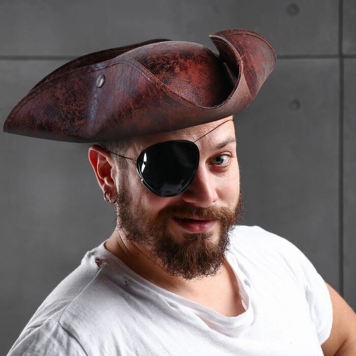 Карнавальная шляпа «Пират», 56-58 см, цвет коричневый от компании Интернет - магазин Flap - фото 1