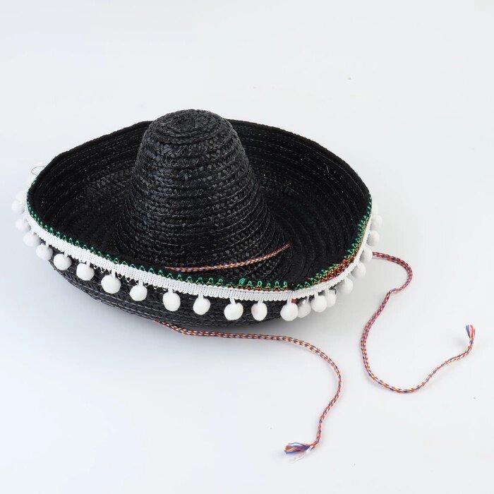 Карнавальная шляпа «Сомбреро», цвет чёрный от компании Интернет - магазин Flap - фото 1