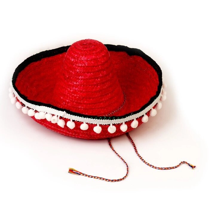 Карнавальная шляпа «Сомбреро», цвет красный от компании Интернет - магазин Flap - фото 1