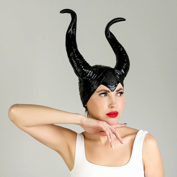 Карнавальный головной убор с изогнутыми рогами, цвет чёрный от компании Интернет - магазин Flap - фото 1