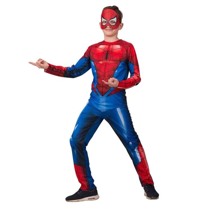 Карнавальный костюм "Человек Паук", куртка, брюки, головной убор, р. 28, рост 110 см от компании Интернет - магазин Flap - фото 1