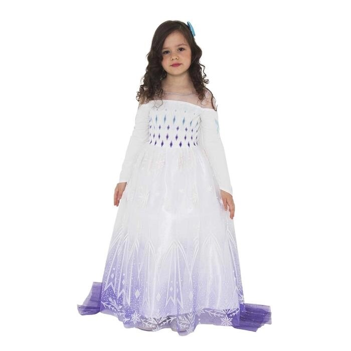 Карнавальный костюм «Эльза 2 пышное, белое платье», р. 32, рост 128 см от компании Интернет - магазин Flap - фото 1
