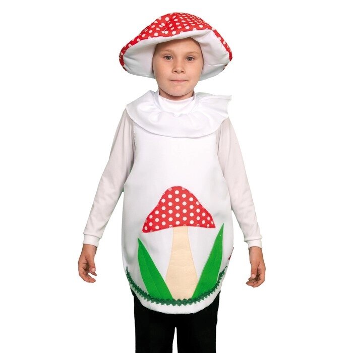 Карнавальный костюм «Гриб мухомор», текстиль, накидка, маска-шапочка, рост 98-122 см от компании Интернет - магазин Flap - фото 1