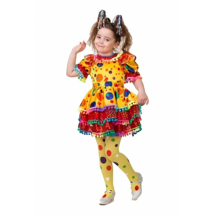Карнавальный костюм «Хлопушка», сатин: платье, ободок, р. 34, рост 134 см от компании Интернет - магазин Flap - фото 1