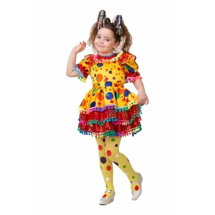 Карнавальный костюм «Хлопушка», сатин: платье, ободок, р. 36, рост 140 см от компании Интернет - магазин Flap - фото 1