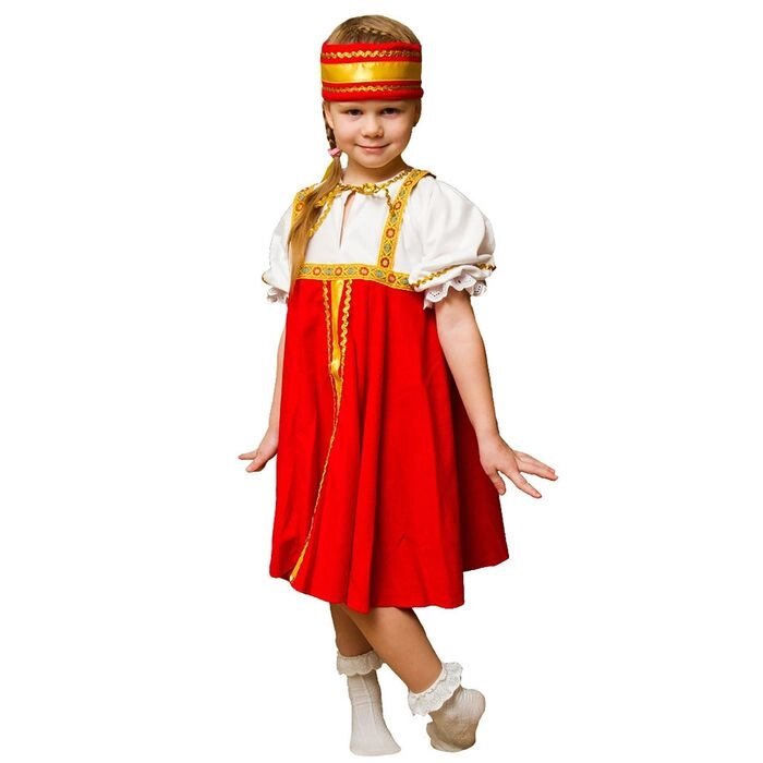 Карнавальный костюм «Хоровод», платье, повязка на голову, 3-5 лет, рост 104-116 см от компании Интернет - магазин Flap - фото 1