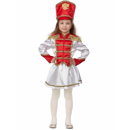 Карнавальный костюм "Мажорета", жакет, юбка, кивер, р. 134-68