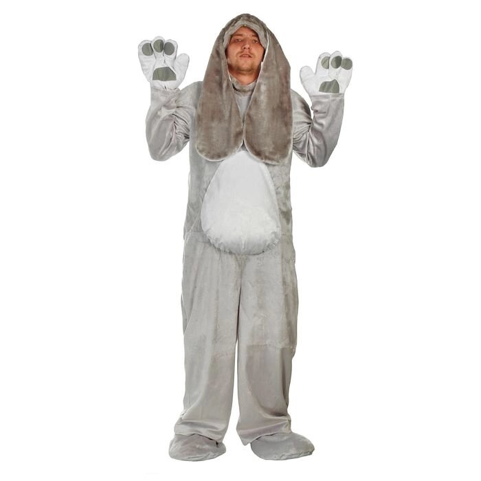 Карнавальный костюм «Заяц», взрослый, комбинезон, шапка, р. 50-52, рост 180 см от компании Интернет - магазин Flap - фото 1