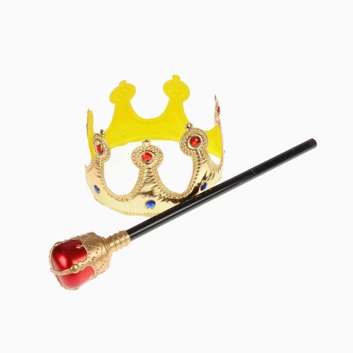 Карнавальный набор «Царский», 2 предмета: корона, скипетр от компании Интернет - магазин Flap - фото 1